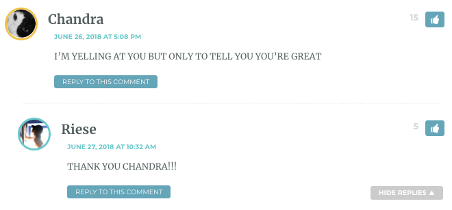 I'M YELLING AT YOU BUT ONLY TO TELL YOU HOW GREAT YOU ARE.