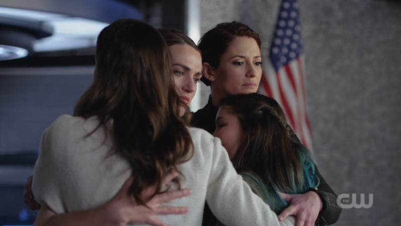 Kara, Alex, Sam, and Ruby group hug