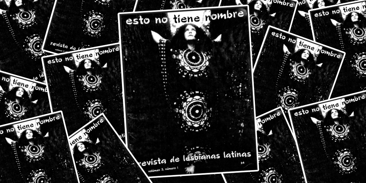 scattering of b&w zine cover — pesto no tine nombre / revisits de lesbians latinas