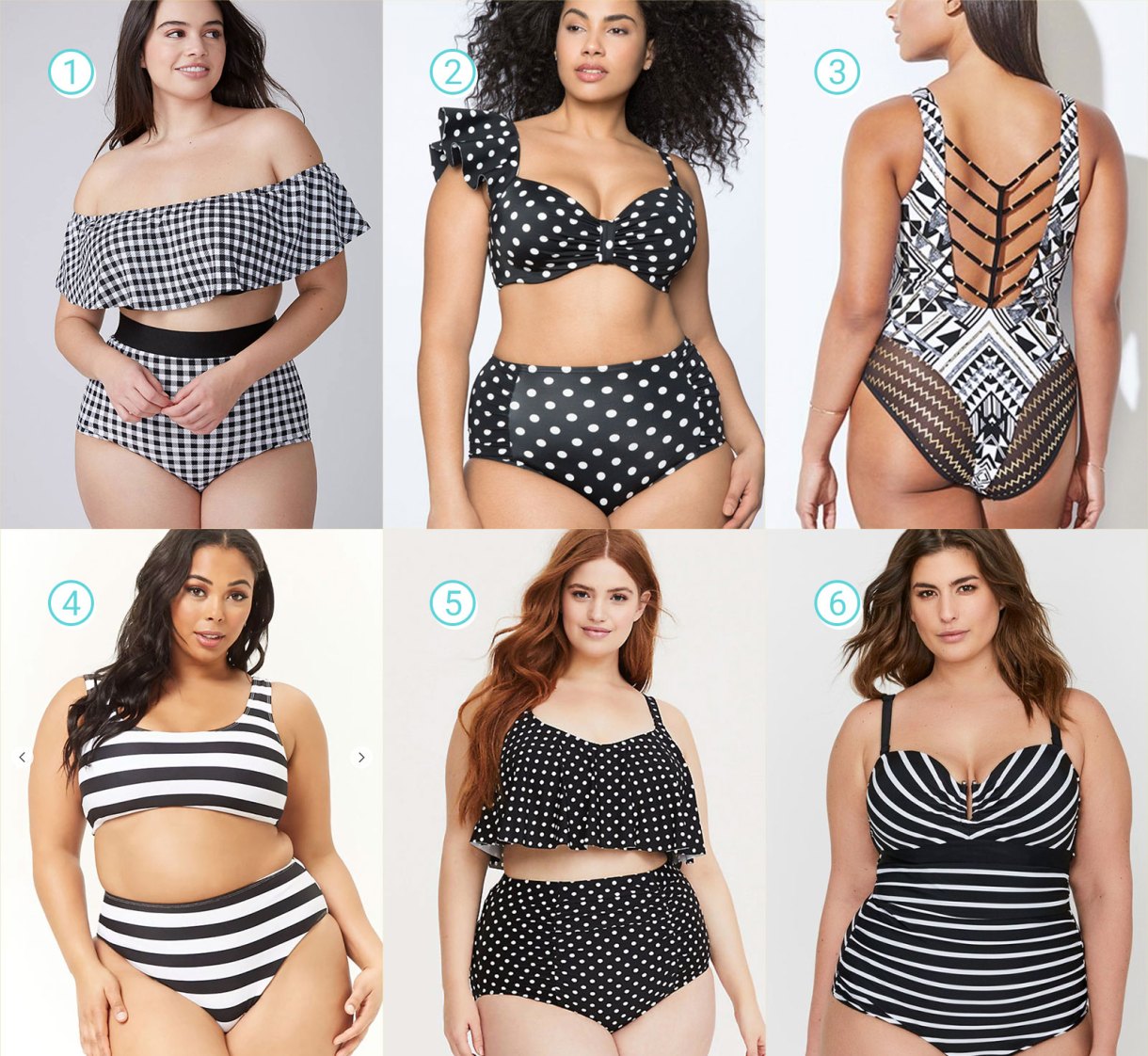 Black and White Plus Size Swimsuits Guide