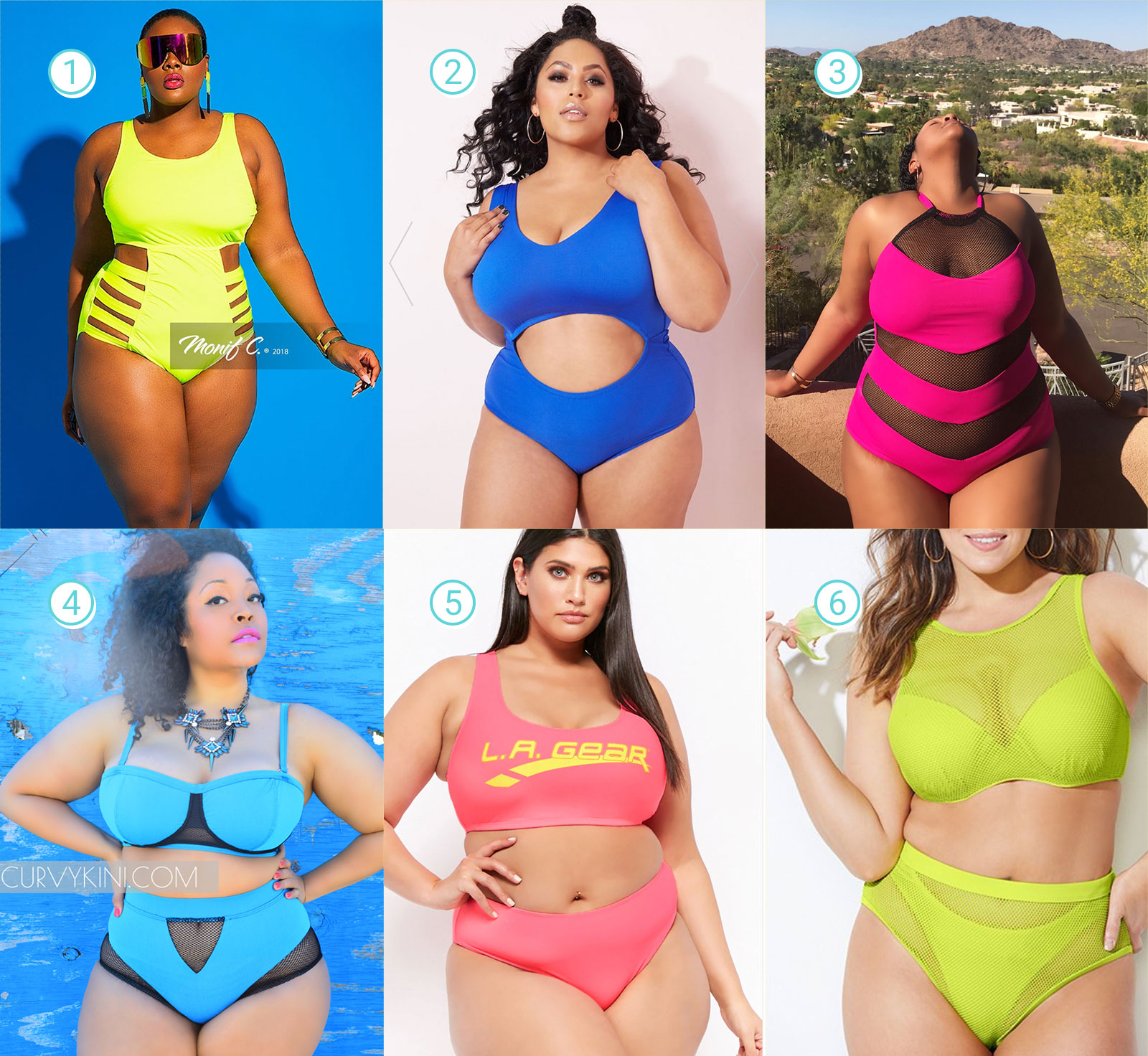 plus size neon bathing suits