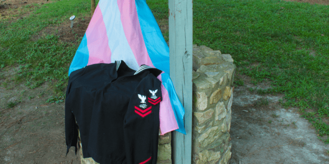 Navy uniform with trans flag