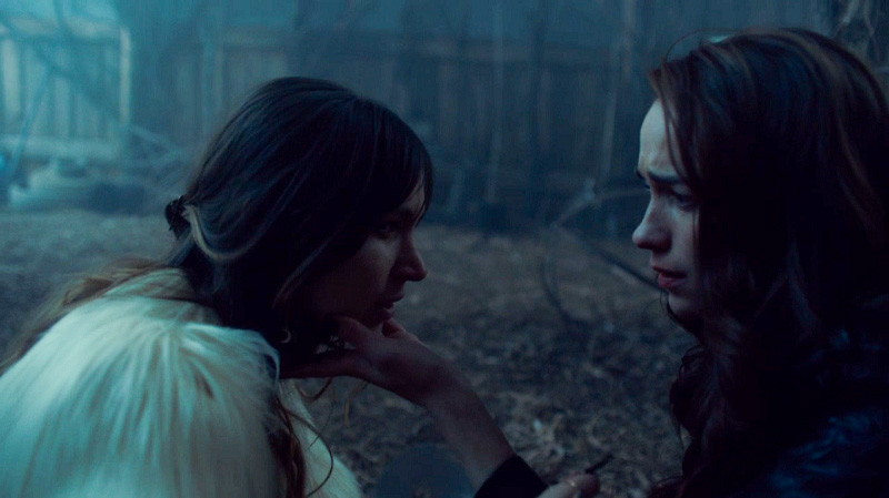 Wynonna holds Waverly's chin up