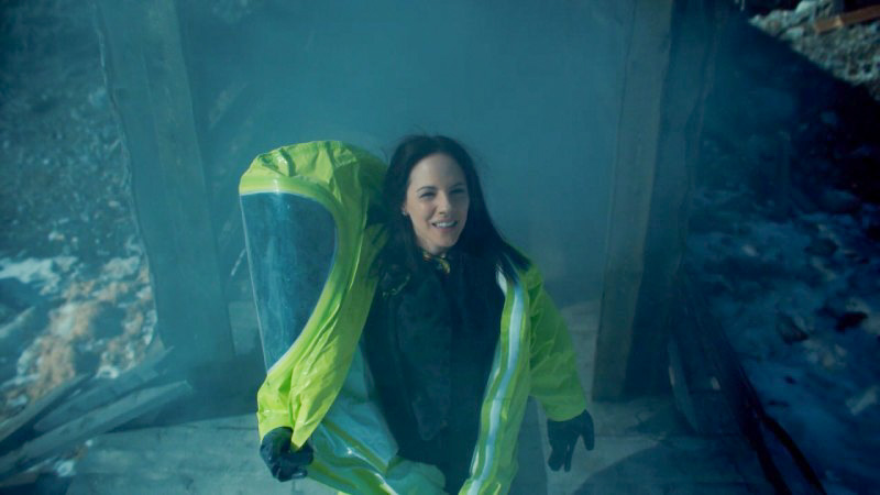 Anna Silk emerges from the mine