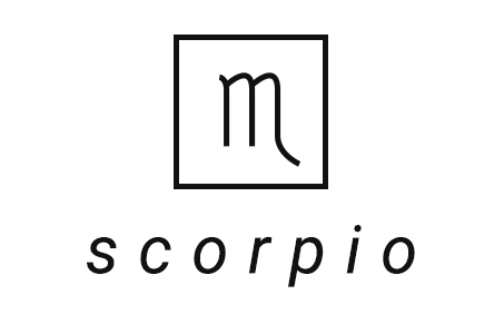 A stylized illustration of the astrological symbol for Scorpio