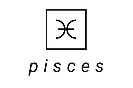 A stylized illustration of the astrological symbol for Pisces