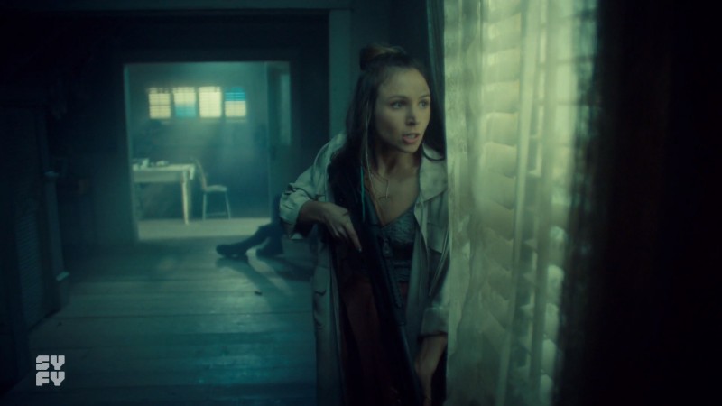 Waverly looks worriedly out the window