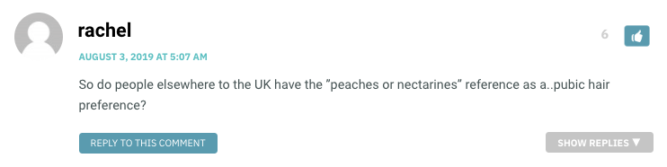 So do people elsewhere to the UK have the ”peaches or nectarines