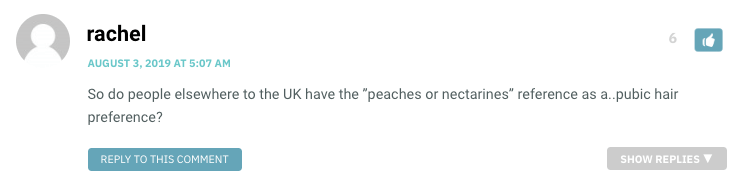 So do people elsewhere to the UK have the ”peaches or nectarines