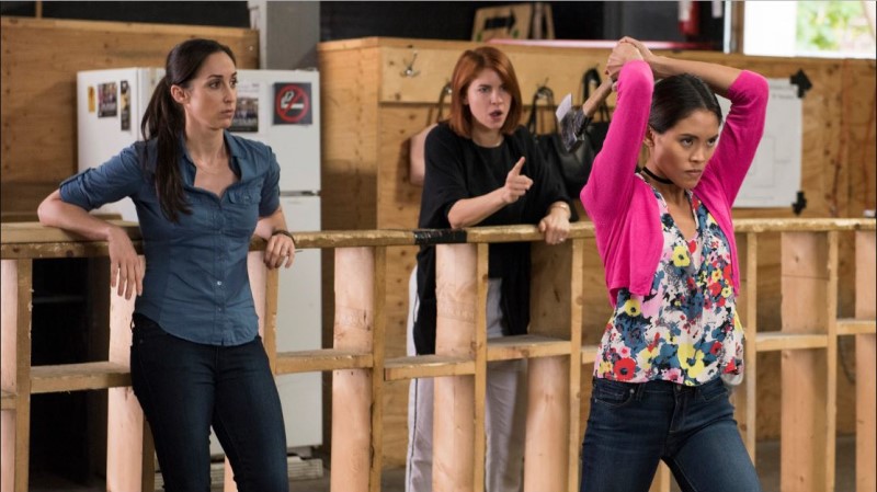 workin' moms characters throwing axes
