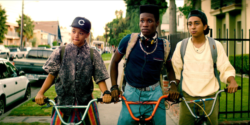 lesbian movies on netflix — three teenagers on bicycles in Los Angeles