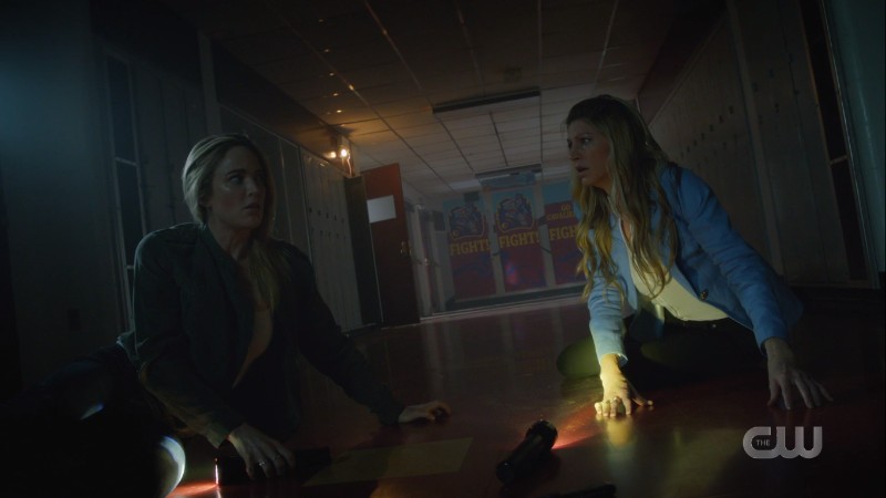 Avalance on the floor exchanging looks