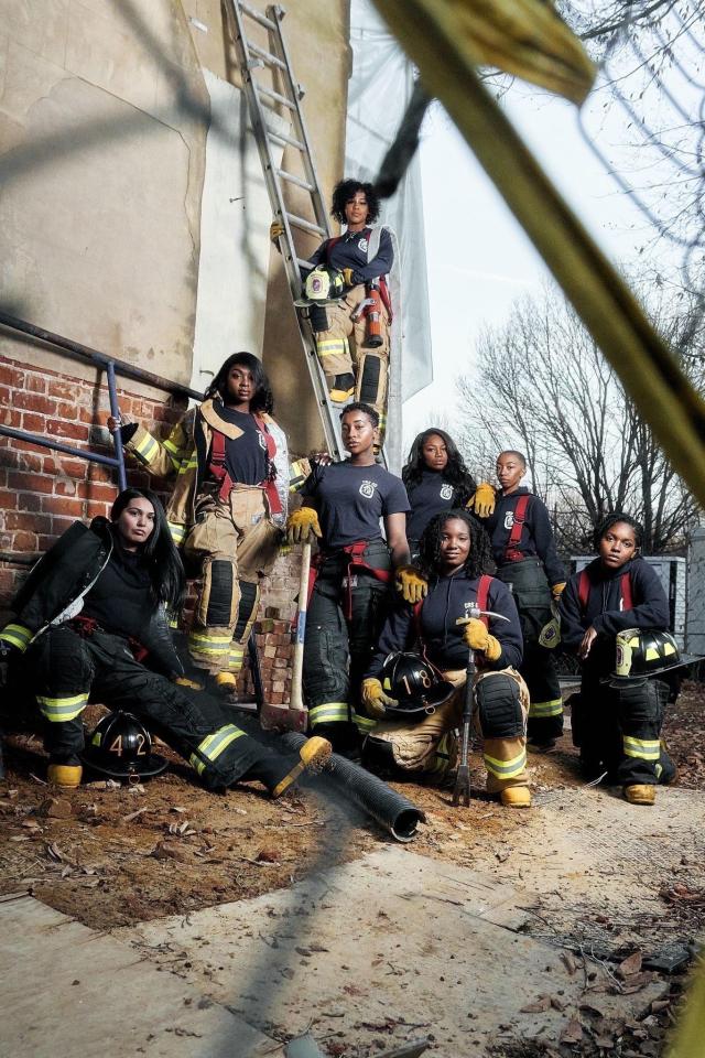 a group of women firefighters of various races