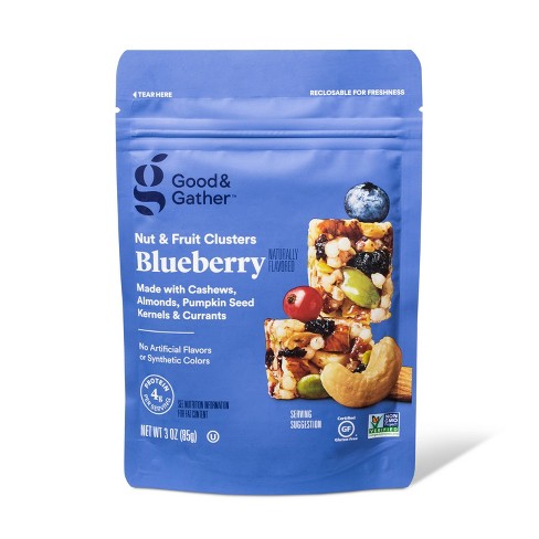 A bag of blueberry nut clusters from Target.