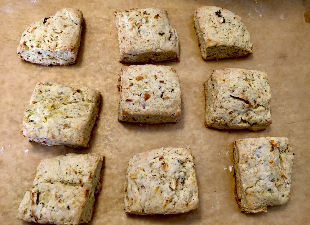 nine biscuits on a baking sheet