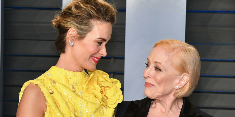 Holland Taylor and Sarah Paulson gaze into each other's eyes lovingly on the red carpet, back in the before times when we could all go outside and touch our loved ones.