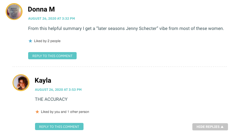 From this helpful summary I get a “later seasons Jenny Schecter