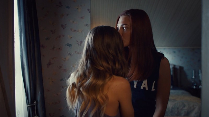 nicole distractedly kisses waverly's forehead