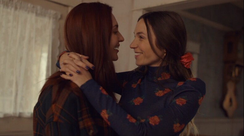 wayhaught smiles at each other