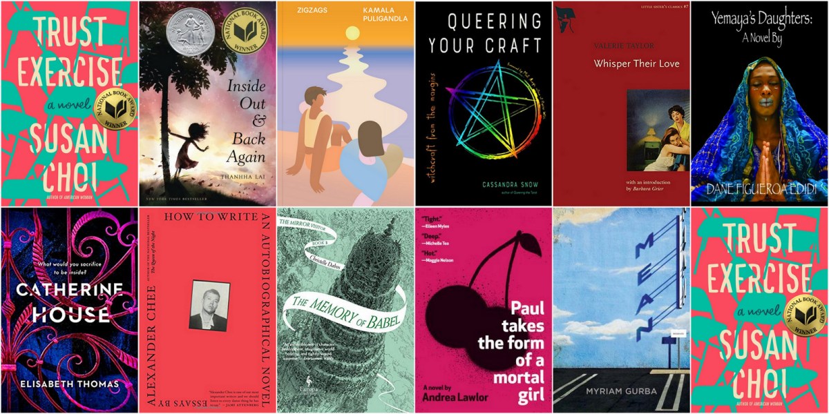A collage of book covers for this month's books!