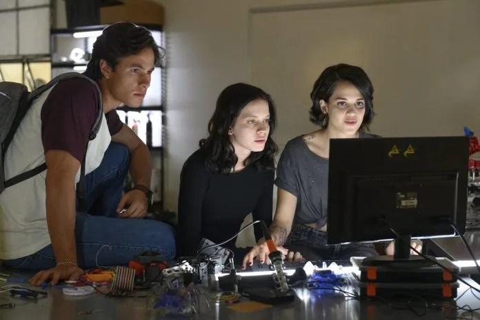 students at a computer screen in "Control Z"