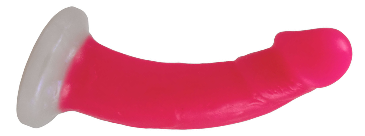 a bright pink dildo
