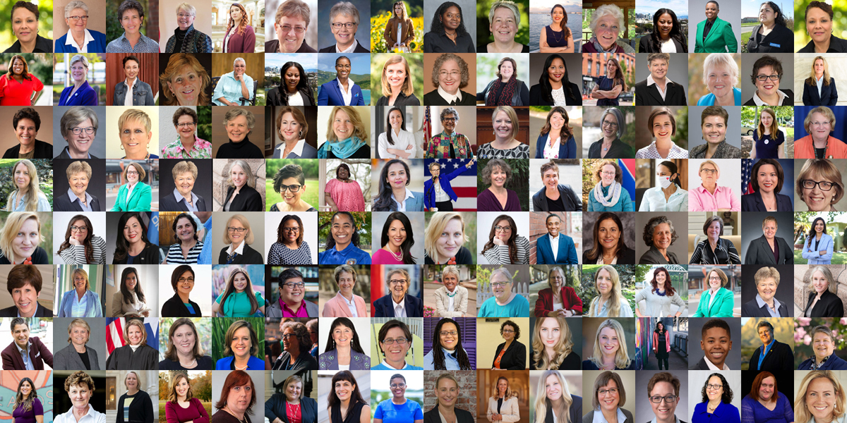 2020 LGBTQ voting guide: A collage of 128 LGBTQ women and non-binary people running for office at the federal and state level