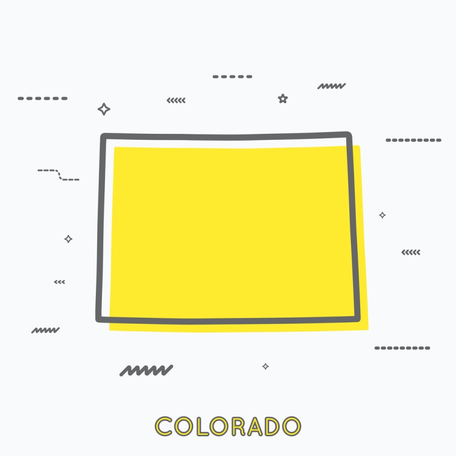 A Yellow Outline of Colorado