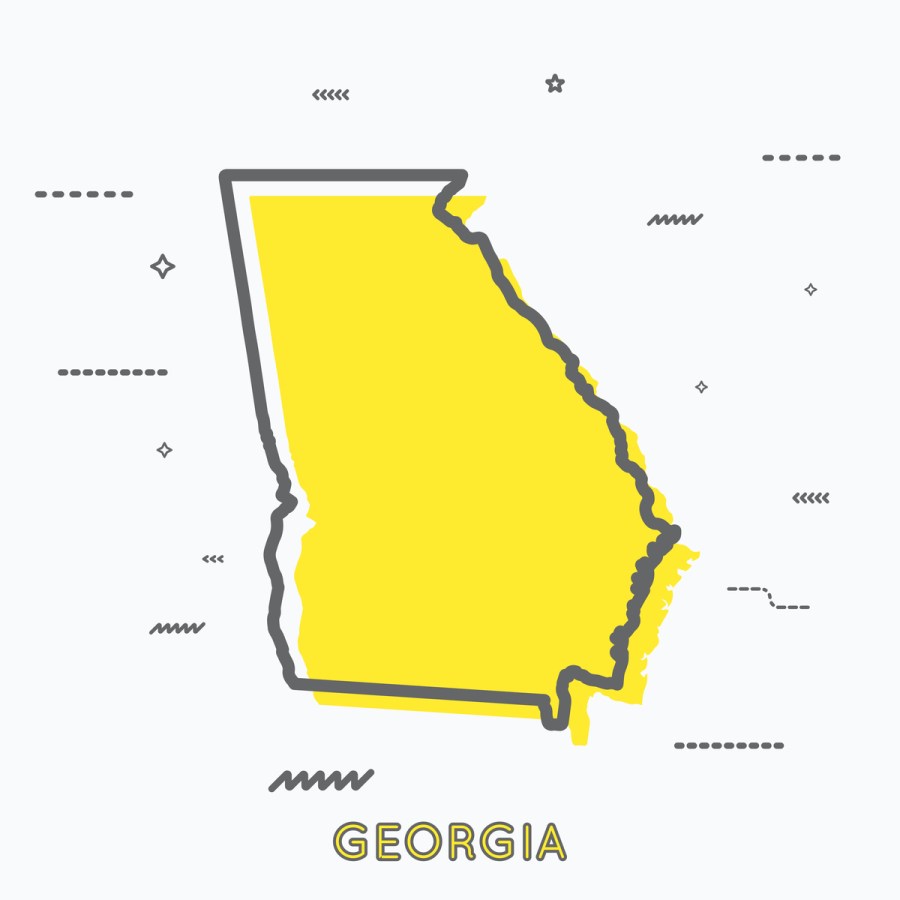 A Yellow Outline of Georgia