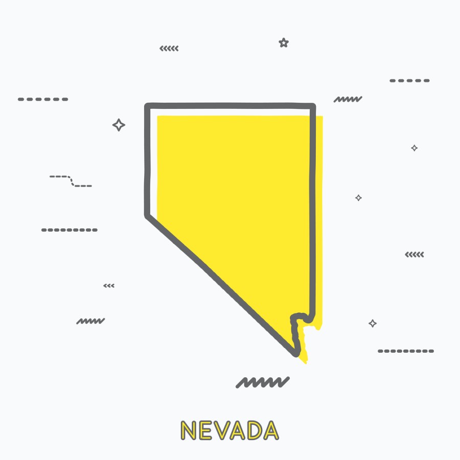 A Yellow Outline of Nevada