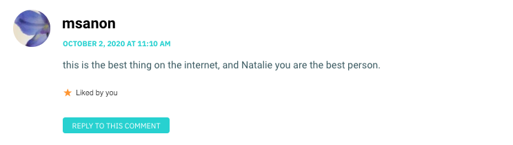 this is the best thing on the internet, and Natalie you are the best person.