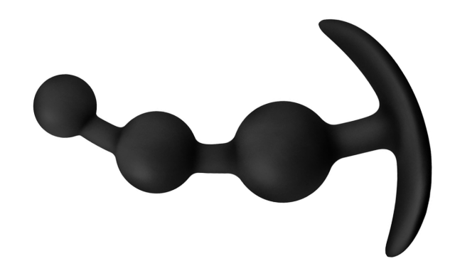 a black plug with three obvious "beads"