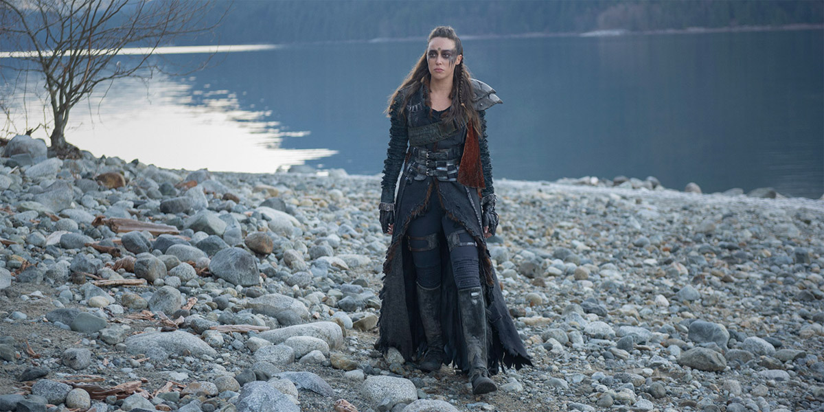 Alycia Debnam-Carey as Lexa in The 100 series finale.