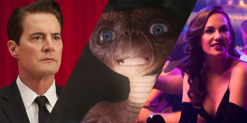 A collage of Twin Peaks, E.T., and The Haunting of Hill House