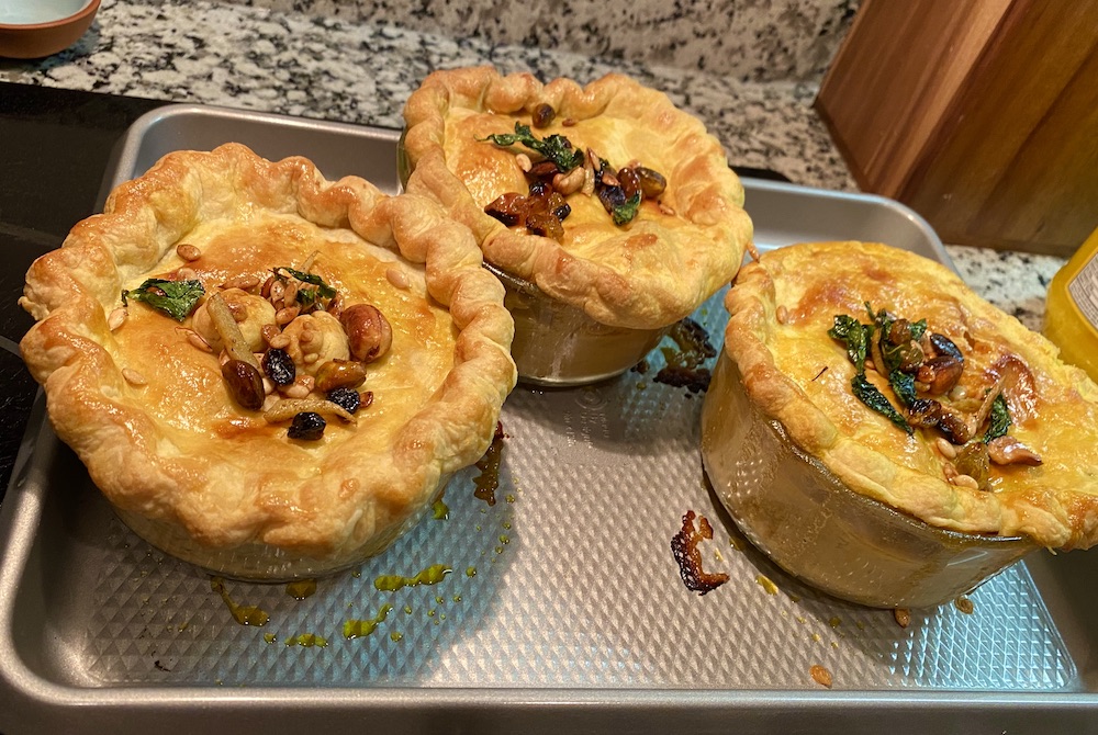 korma chicken pot pies fresh out of the oven