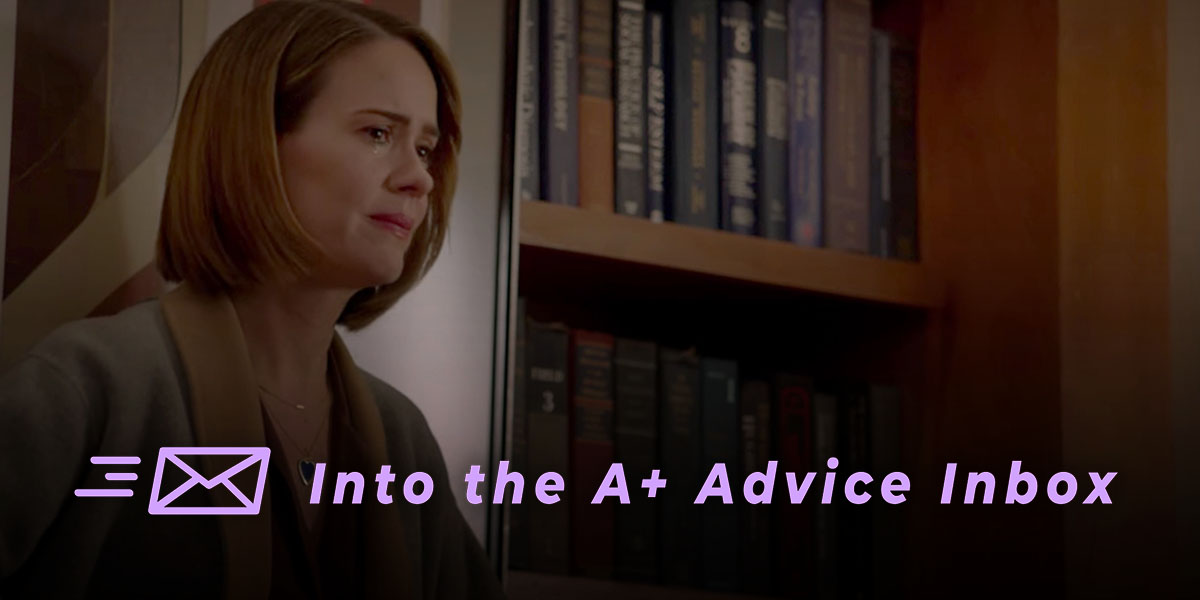Sarah Paulson in American Horror Story looks concerned, maybe even deeply worried