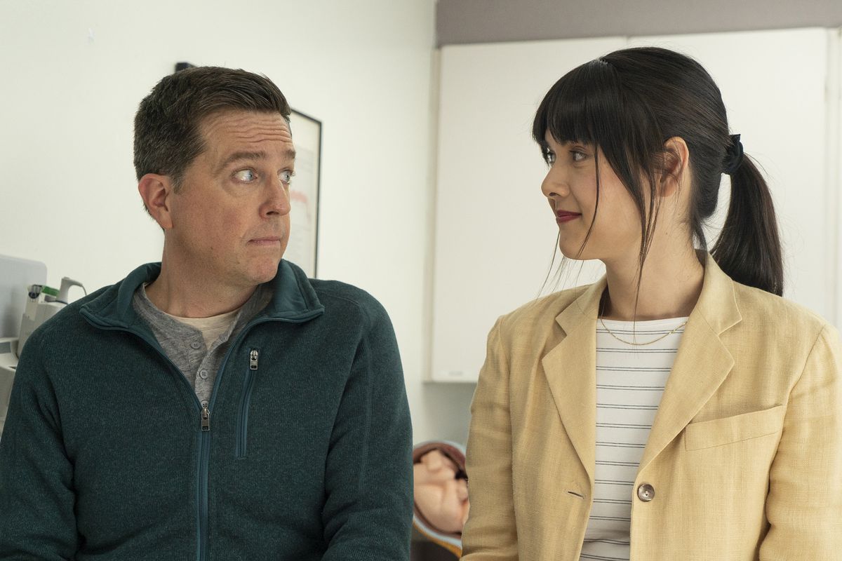 Patti Harrison and Ed Helms in Together Together