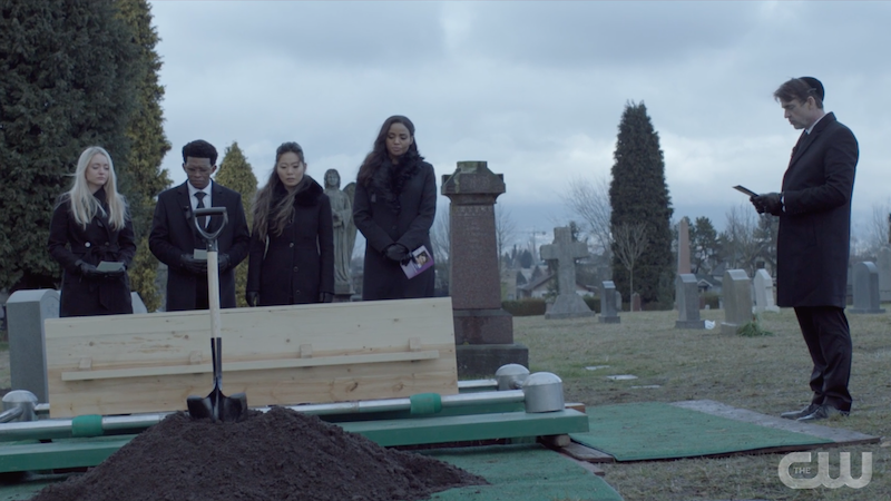 Kate's family at grave