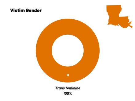 A circle chart that shows all 11 people victim to anti-trans homicides were trans women.