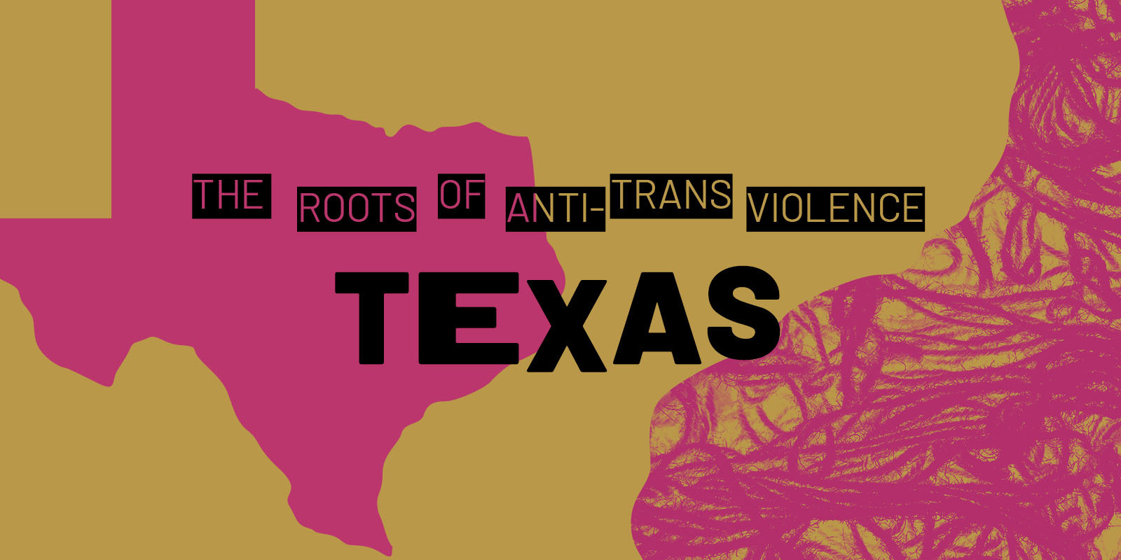 The Roots of Anti-Trans Violence against a pink and yellow background.