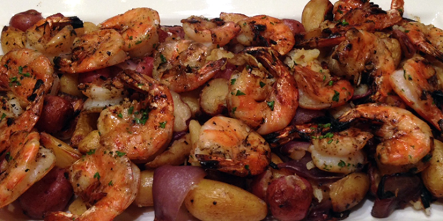 Hemp Shrimp with Puna Butter & Wedge Fries