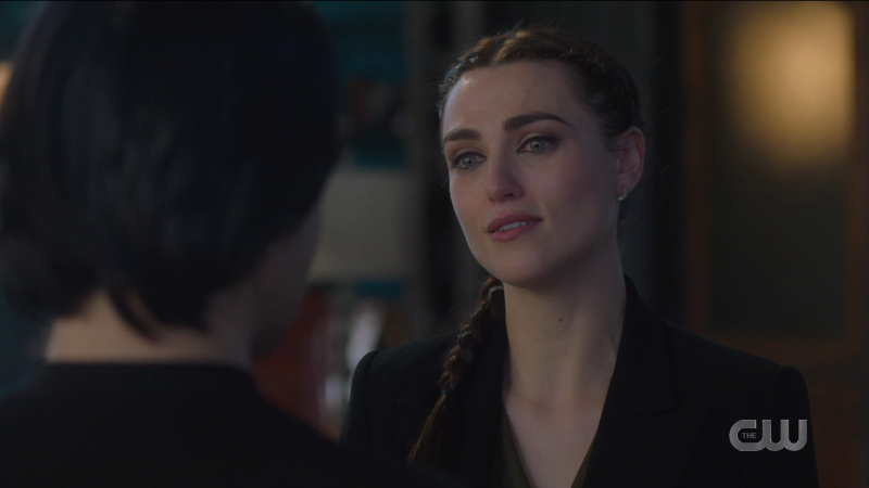 Supergirl recap: Lena looks empathetic toward an upset Brainy.