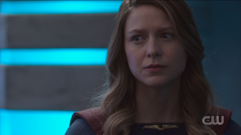 Kara looks disappointed and determined all at once.