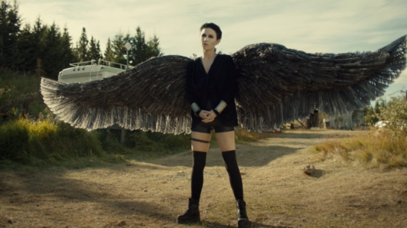 Dark Angel Waverly stands tall and foreboding.