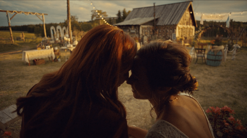 Wynonna Earp series finale recap: Waverly and Nicole press their foreheads together on the front porch of their forever home.