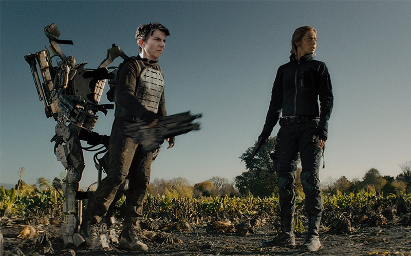 Tig Notaro Photoshopped into The Edge of Tomorrow with Emily Blunt, wearing a robotic suit