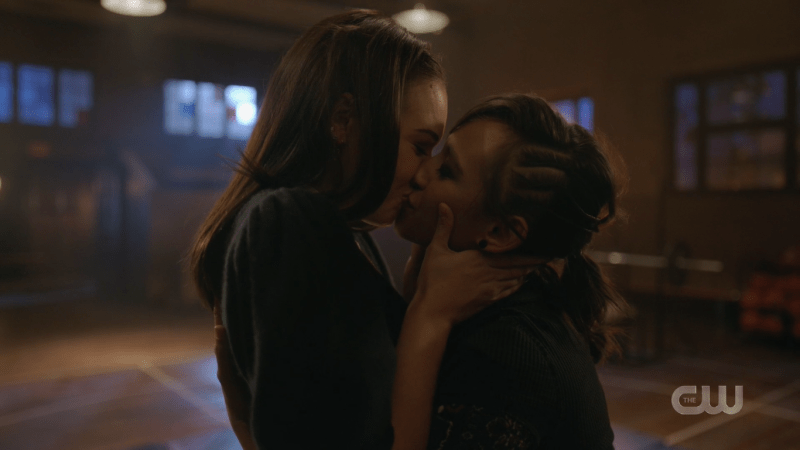 Legacies Finch and Josie kiss and smile and be adorable