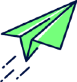 illustration of a lime green paper plane 