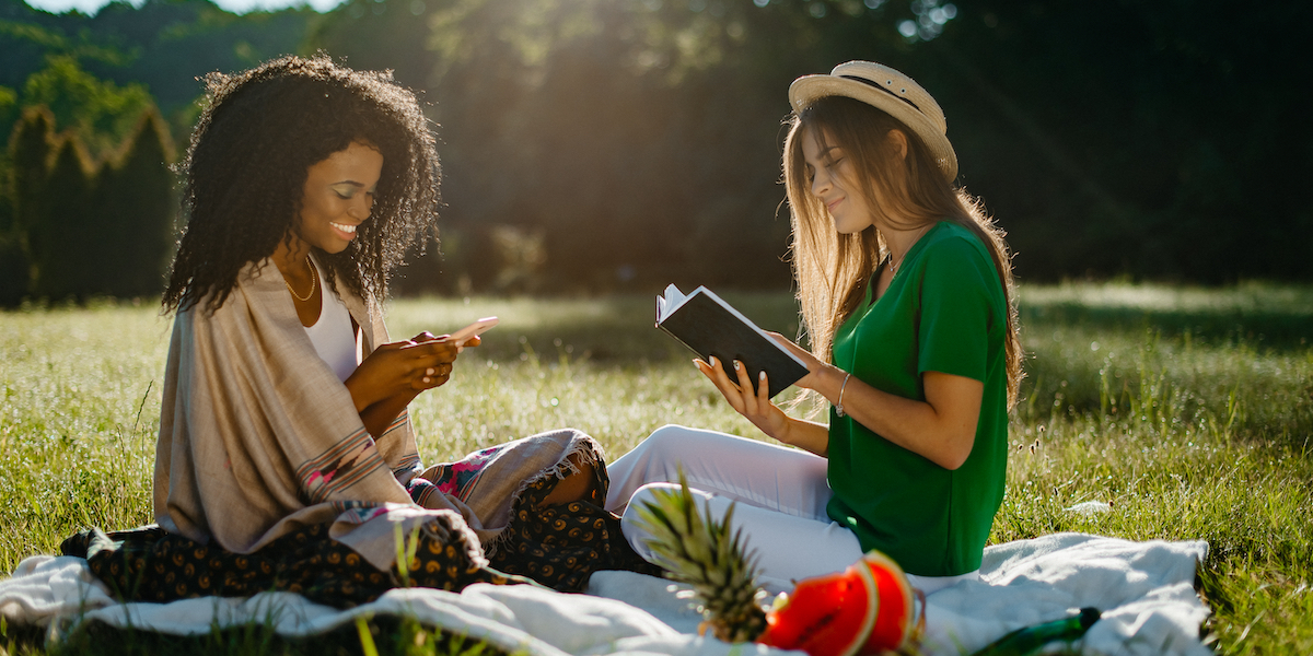 reading outside