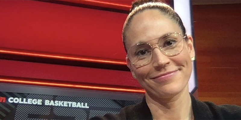 Sue Bird in ESPN studios